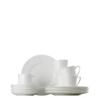 Rosenthal Kaffee-Set Jade 18-teilig, Weiss - Material: New Bone China - Teller Typ: Frühstücks- & Dessertteller - Detailfarbe: Weiss - Verpackungseinheit: 1 Stück - Form: Rund
