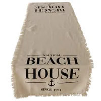 Boltze Tischläufer Nautic 140 x 40 cm - Material: Polyester (PES) - Produktart: Tischläufer - Motiv: Schriftzug - Detailfarbe: Beige - Schwarz - Breite: 40 cm - Länge: 140 cm