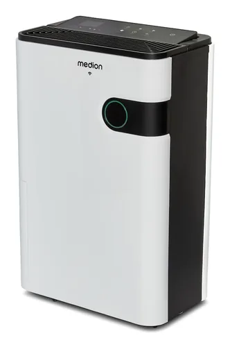 Medion Entfeuchter DH30S, 40 m² - Typ: Entfeuchter - Funktionen: Abschaltautomatik - Display - Timerfunktion - Touch Control - Wäschetrocknung - Detailfarbe: Schwarz - Weiss - Entfeuchtungsleistung /24h: 24 l - Hygrostat: Keine Angaben
