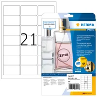 HERMA Etik. glasklar A4 63,5x38,1 mm Folie glänzend 525 St.