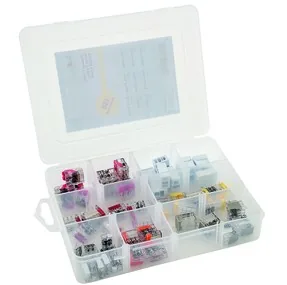 STEFFEN Steckklemme 9-teilig, 150 Stück - Verwendung Klemmen: Drähte - Schutzklasse: IP20 - Verpackungseinheit: 150 Stück - Detailfarbe: Transparent - Grau - Eigenschaften Hausinstallation: Flammwidrig - Selbstlöschend - E-Nr.: 7611007125646