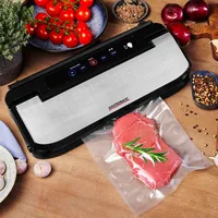 Gastroback Vakuumiergerät Basic 46009 Schwarz/Silber - Funktionen: Automatisches Verschweissen - Vakuumieren - Manuelles Verschweissen - Marinieren - Detailfarbe: Silber - Schwarz