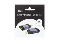 onit Adapter Mini-DisplayPort - DisplayPort, 1 Stück - Kabeltyp: Adapter - Videoanschluss Seite A: Mini-DisplayPort - Videoanschluss Seite B: DisplayPort