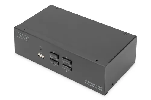 DIGITUS KVM Switch 4-Port 4K30Hz 2xHDMI 2xUSBA 2x3,5mKlinke