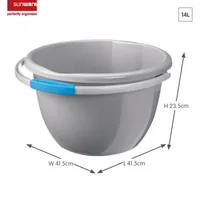 Sigma Home Putzeimer Water-Line 14 l, Grau - Ausstattung Putzeimer: Tragegriff - Volumen: 14 l - Detailfarbe: Grau - Material: Kunststoff