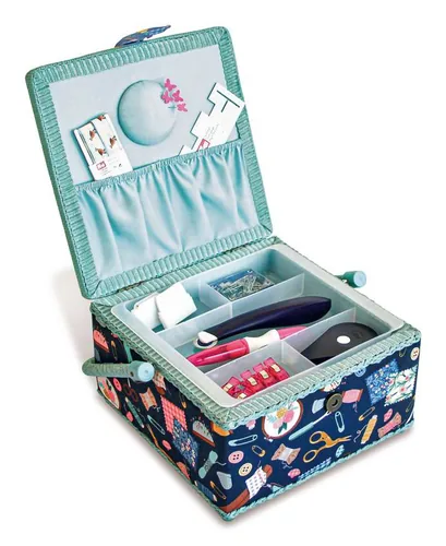 Prym Nähkorb Needle & Thread, Grösse M - Verpackungseinheit: 1 Stück - Detailfarbe: Mehrfarbig - Produkttyp: Aufbewahrungstasche