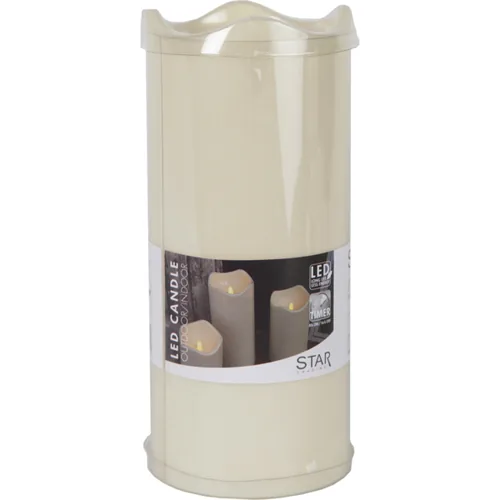 Star Trading LED-Kerze Pillar Paul Ø 10 x 23 cm, Beige - Betriebsart: Batteriebetrieb - Fernbedienung: Nein - Aussenanwendung: Ja - Höhe: 23 cm - Timerfunktion: Ja - Set: Nein