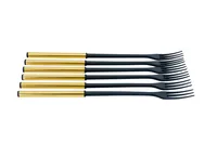 Kadastar Käsefonduegabel Protect Gold 6 Personen - Anzahl Personen: 6 - Material: Nylon - Griffmaterial: Edelstahl - Detailfarbe: Schwarz - Gold - Fondue Variante: Käsefondue