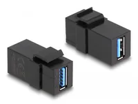 Delock Keystone-Modul USB 3.0 A Schwarz - Modultyp: Keystone - Anschluss Front: Buchse USB3.0 - Anschluss Rück: Buchse USB3.0 - Medientyp: USB - Schirmung: Nein - Verpackungseinheit: 1 Stück