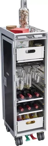 diaqua® Bartrolley Flugzeug Anthrazit, 30.1 x 103 cm - Tiefe: 40.5 cm - Breite: 30.1 cm - Höhe: 103 cm - Detailmaterial: Kunststoff - Aluminium - Grundmaterial: Metall