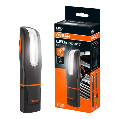 OSRAM LEDinspect MINI250, 6000 K, Schwarz/Orange - Leuchten Kategorie: Handleuchte - Anwendungsbereich: Inspektion - Leuchtmittel mitgeliefert: Ja - Zusätzliche Ausstattung: Keine - Leuchtmittel: LED - Schutzklasse: IK07