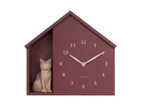 KARLSSON Wanduhr Wall clock Sitting Cat Burgundy Red - Uhrtyp: Analog - Betriebsart: Batteriebetrieb - Funksignal: Nein - Funktionen: Zeit - Form: Diverse - Detailfarbe: Weinrot