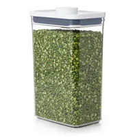 Oxo Good Grips Vorratsbehälter 2.6 l, Transparent/Weiss - Produkttyp: Vorratsbehälter - Materialtyp: Kunststoff - Set: Nein - Volumen: 2.6 l - Stapelbar: Ja - Verschlusstyp: Knopfdruck