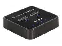 Delock Docking- und Klonstation USB-C – 2x M.2 SATA SSD - Card Reader: Kein - Datenanschluss Seite A: Type-C USB 3.1 Gen 2 - Stromversorgung: USB-C - Detailfarbe: Schwarz - Speicherschnittstelle: SATA - Festplatten Formfaktor: M.2