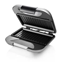 Princess Sandwich-Toaster Deluxe 750 W - Produkttyp: Sandwich Toaster - Höhenverstellbar: Nein - Detailfarbe: Silber - Schwarz - Leistung: 750 W - Temperatur einstellbar: Nein - Anzahl unterschiedliche Grillplatten: 1