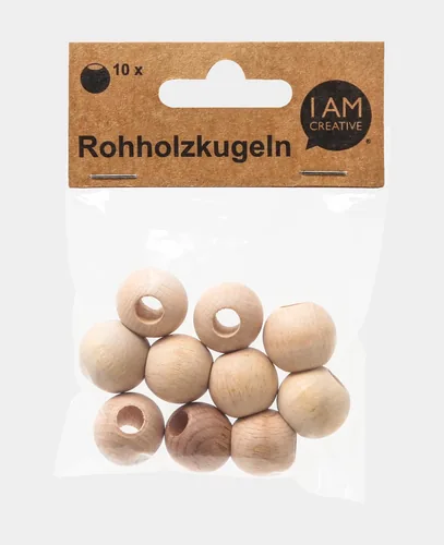 lalana Holzperlen mit Grossloch 20 mm, 10 Stück - Material: Holz - Produkttyp: Holzperlen
