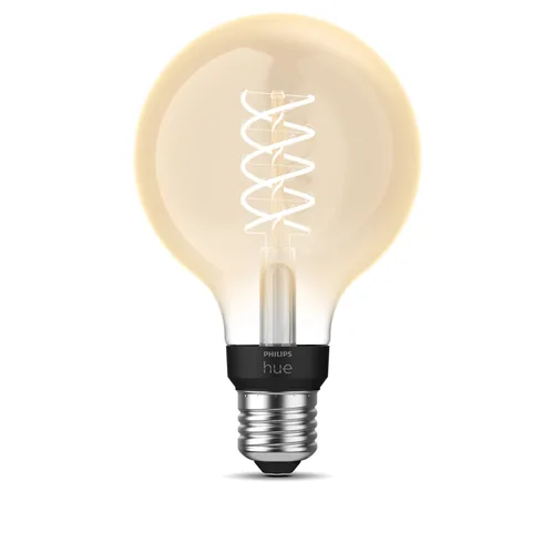 Philips Hue White E27 Einzelpack Globe Filament 550 lm - Lampensockel: E27 - Farbtemperatur Kelvin: 2100 K - Aussenanwendung: Nein - Gesamtleistung: 7 W - Lichtfarbe: Warmweiss (WW) - Leuchten Kategorie: Leuchtmittel