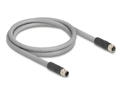 DELOCK M12 Kabel L-kodiert 5 Pin St r. gew. zu Bu PUR 1m