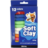 Creativ Company Modelliermasse Soft Clay 8 Stück - Packungsgrösse: 200 g - Set: Ja - Anwender: Kinder - Detailfarbe: Mehrfarbig - Modelliermasse Art: Modelliermasse - Trocknung: Weichbleibend