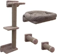 Kerbl Kletterwand Monte Alpi 4-teilig - Höhe: 40 cm - Anzahl Liegeplätze: 3 × - Detailfarbe: Steinbraun - Tierart: Katze - Produkttyp: Kletterstufe
