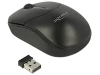 Delock Mobile Maus 12494 USB kabellos - Maus-Typ: Mini - Maus Features: Scrollrad - Bedienungsseite: Universal - Detailfarbe: Schwarz - Verbindungsart: Kabellos - Schnittstelle: USB-A