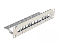 DELOCK 10"" Keystone Patchpanel 12 Port Entl.schiene 1HE grau