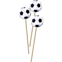 Folat Kuchen-Topper Fussball 30 cm, 8 Stück, Schwarz/Weiss - Material: Bambuspapier - Motiv: Fussball - Verpackungseinheit: 8 Stück - Detailfarbe: Weiss - Schwarz