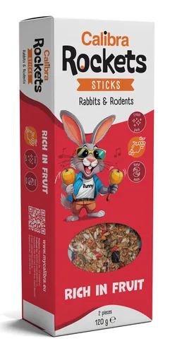 Calibra Snack Früchte Sticks Kaninchen und Nager 2 Stück - Nagetierart: Meerschweinchen - Kaninchen - Chinchilla - Verpackungsgrösse: 120 g - Tierart: Nager