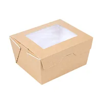 Weita Menübox mit Sichtfenster, 780 ml, 50 Stück - Detailfarbe: Braun - Materialtyp: Papier - Material: Pappe