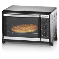 Rommelsbacher Backofen 20.BG 1055/E 18 l, Schwarz - Funktionen: Backen - Grill - Ausstattung: Backblech - Überhitzungsschutz - Gitterrost - Schalter für Unter- und Oberhitze - Breite: 43 cm - Höhe: 28 cm - Tiefe: 33.5 cm - Detailfarbe: Silber