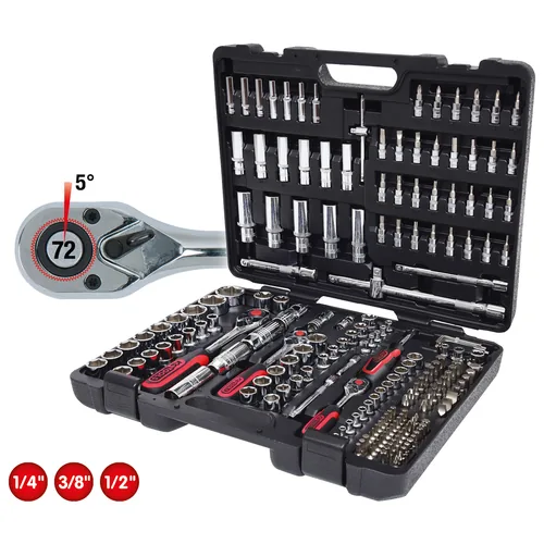 KS Tools 1/4 +3/8 +1/2  195tlg CHROMEplus Steckschl.-Satz