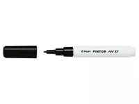 Pilot Permanent-Marker Pintor Extra Fine Schwarz - Strichstärke: 0.7 mm - Verpackungseinheit: 1 Stück - Oberfläche: Metall - Stoffe - Kunststoff - Keramik - Glas - Papier - Set: Nein - Detailfarbe: Schwarz - Eigenschaft-Stift: Lichtbeständig - Deckend - W