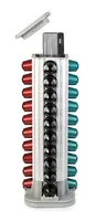 Ibili Kapselhalter für Nespresso Kapseln 13 x 13 x 36 cm - Detailfarbe: Silber - Fassungsvermögen: 30 Stück - Material: Metall