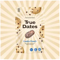 True Gum True Dates – Keksteig 100g - Produkttyp: Datteln - Nährwertangabe pro: 100 g - Energiegehalt (in kj): 1414 KJ - Energiegehalt (in kcal): 334 Kcal - Fett: 3 g - Gesättigte Fettsäuren: 1.4 g