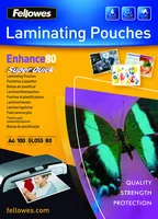 FELLOWES Laminiertasche A4 5440001 glanz, 80my 100 Stk