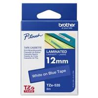 BROTHER P-Touch TZE-535 white on hard cyan 12mm