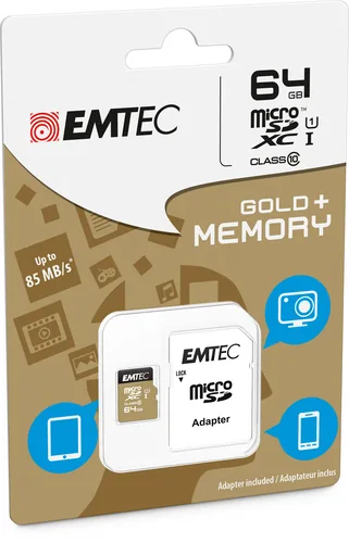 Emtec microSD Class10 Gold+ 64GB MicroSDXC