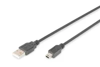 Digitus AK-300108-030-S USB Kabel USB 2.0 3 m USB A Mini-USB B 0,48 Gbit/s Schwarz