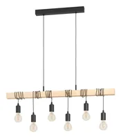 EGLO Leuchten Pendelleuchte TOWNSHEND schwarz, braun exkl. E27 6x60W - Betriebsart: Netzbetrieb - Lampensockel: E27 - Farbtemperatur Kelvin: Je nach Leuchtmittel - Gesamtleistung: 360 W - Farbwiedergabeindex CRI: 0 - Dimmbar: nicht dimmbar