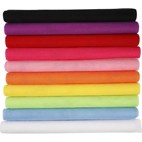 Creativ Company Tüll  mehrfarbig sortiert, 50 cm x 5 m, 10 Stück - Breite: 50 cm - Länge: 500 cm - Material: Polyester - Detailfarbe: Mehrfarbig
