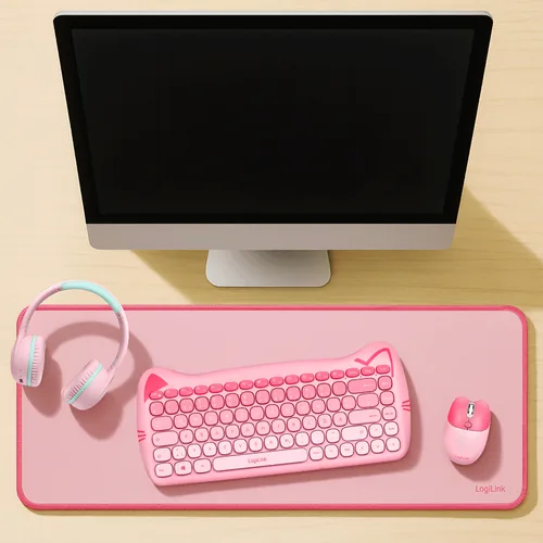Logilink 70x30 cm XXL Schreibtischunterlage, pink