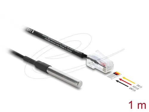 Delock Temperaturfühler-Kabel mit RJ45 Stecker DS18B20 1 m