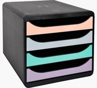 EXACOMPTA Schubladenbox Aquarel A4+ 3104296D Big Box, schwarz/glossy