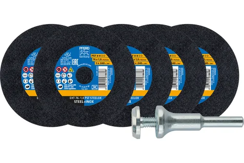 Pferd Starterkit Trennscheiben EHT 76 x 1.0 x 10 mm gerade PSF - Zubehörtyp: Trennscheibe - Durchmesser: 76 mm - Für Material: Stahl - Edelstahl - Set: Nein