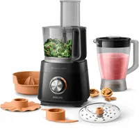 Philips Küchenmaschine Viva Collection HR7510/12 Schwarz - Funktionen: Zerkleinern - Mixen - Kneten - Entsaften - Schneiden - Detailfarbe: Schwarz - Gerätetyp: Küchenmaschine - Leistungsaufnahme Betrieb: 800 W - Timerfunktion: Nein - Display vorhanden: Ne