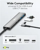 Slim 4-Port USB-C auf USB-C/USB-A 5 Gbit/s (grau)