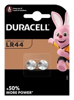 Duracell Knopfzelle Alkaline LR44 , 2 Stück - Gewicht: 2.1 g - Verpackungseinheit: 2 Stück - Chemisches System: Alkali Mangan - Batterietyp Bauform: LR44 / V13GA / PX76A / PX665A / A76 / LR1154 / L1154 / AG13 / 157 / Type KA / 1166A / KA76 - Anwendung: Kn