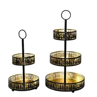 Dameco Etagere Forest mit 2 Ablagen 37 cm, Schwarz/Gold - Materialtyp: Metall - Material: Metall - Produkttyp: Servierplatte - Detailfarbe: Gold - Schwarz