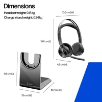 HP Poly Voyager Focus Auricolare Con cavo e senza cavo Portatile Car/Home office Bluetooth Base di ricarica Nero