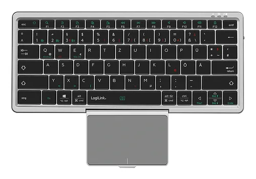 Logilink Wireless Multi-Device-Tastatur BT 5.1, grau